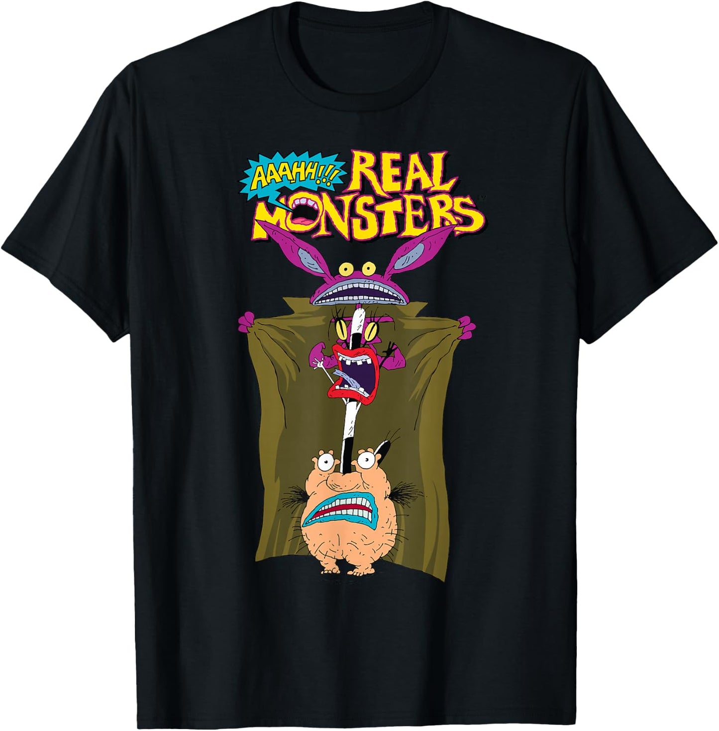 Nickelodeon AAAHH Real Monsters Trench Coat Disguise T-Shirt - T-Shirt | Black