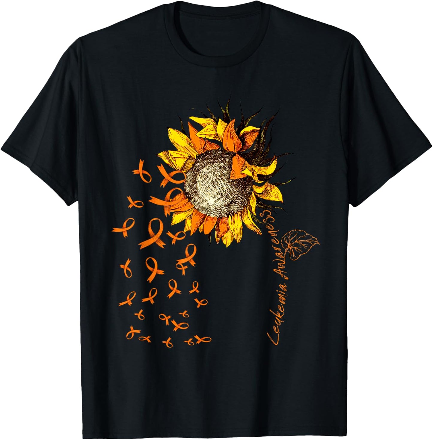 LEUKEMIA Awareness Sunflower T-Shirt - T-Shirt | Black