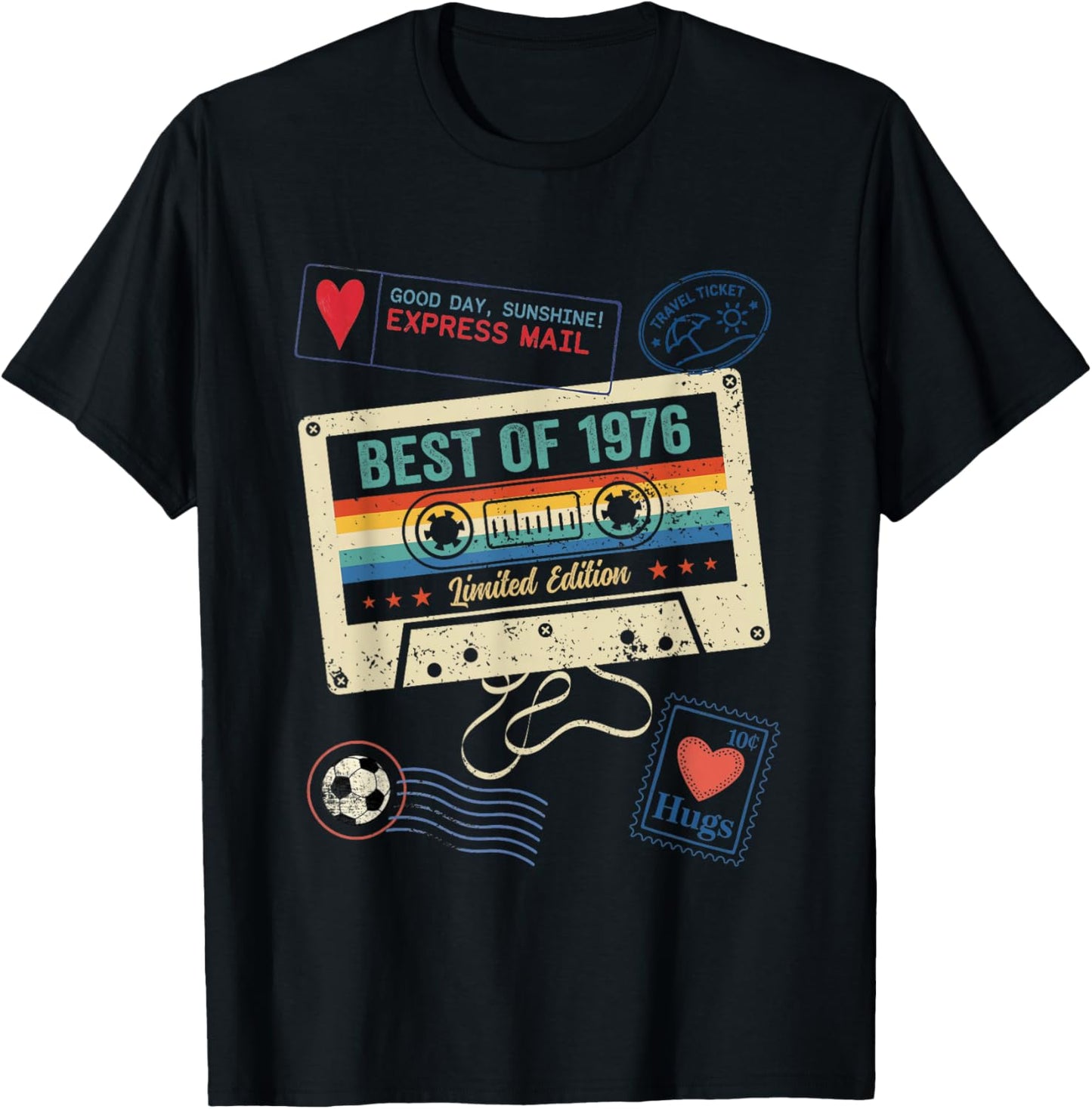 50th Birthday Celebration Vintage Soccer Fan Retro 80s T-Shirt - T-Shirt | Black