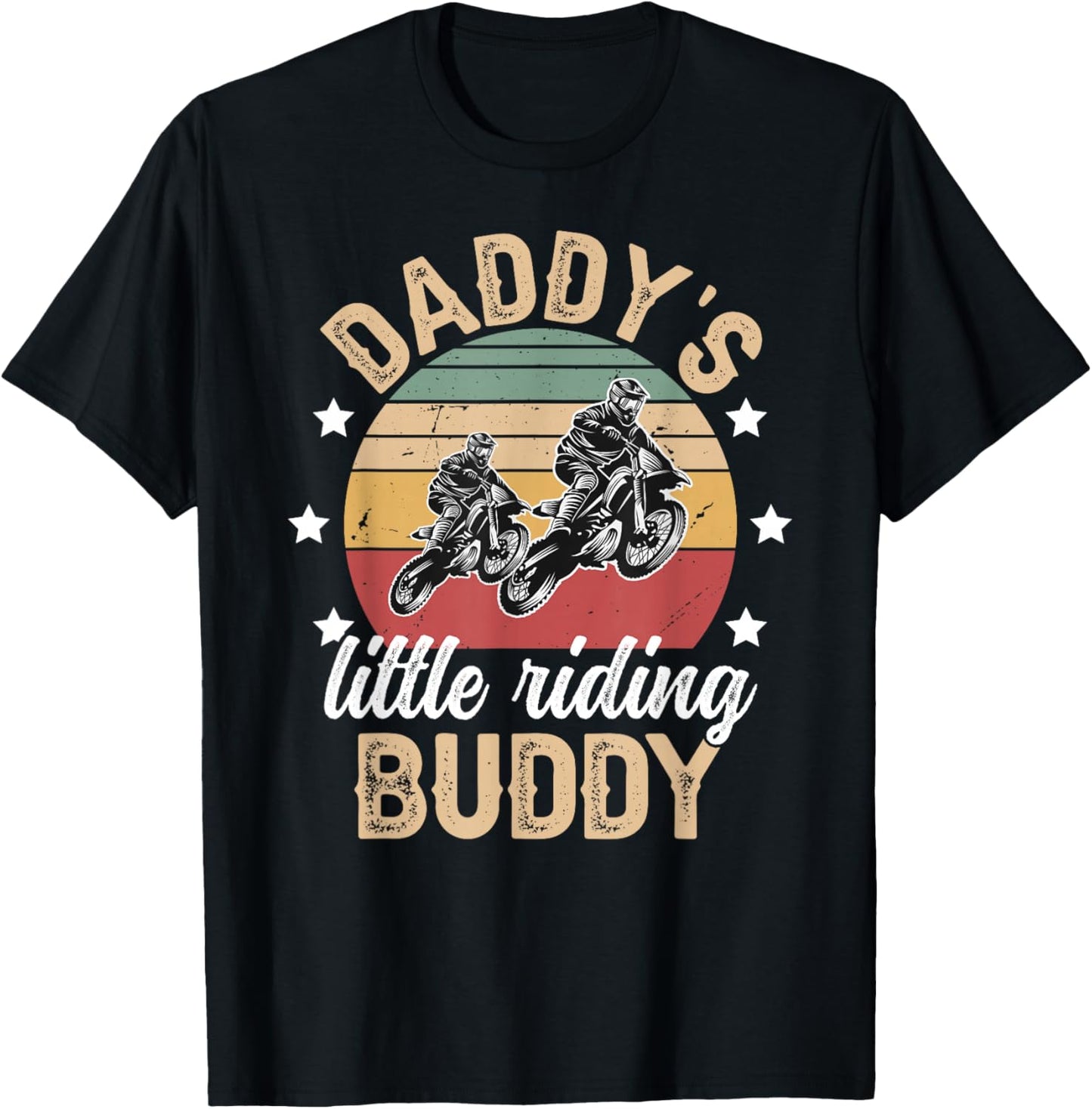 Daddy's Little Riding Buddy Son Riding Partners Dad And Son T-Shirt - T-Shirt | Black