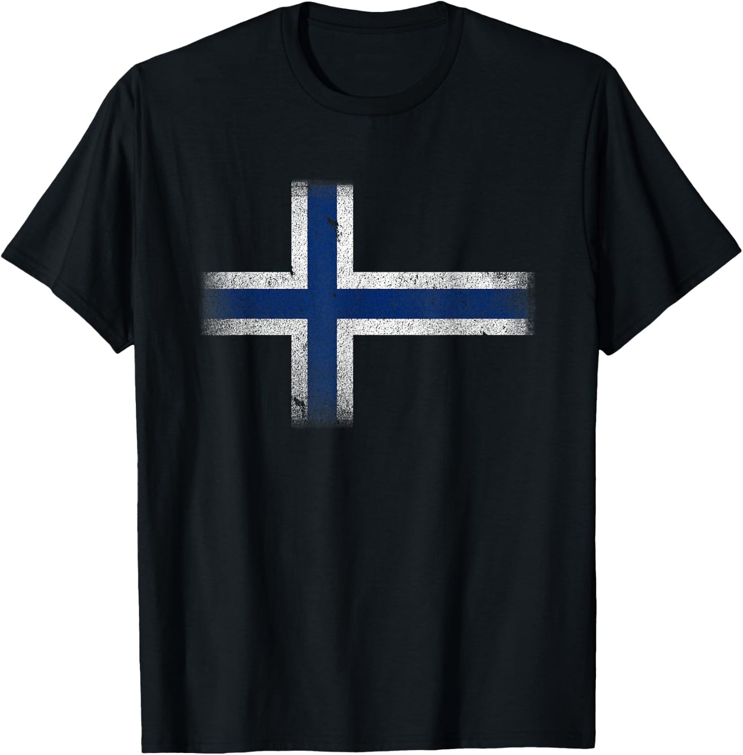 Norway Flag Distressed Nordic Red White Blue Symbol T-Shirt - T-Shirt | Black