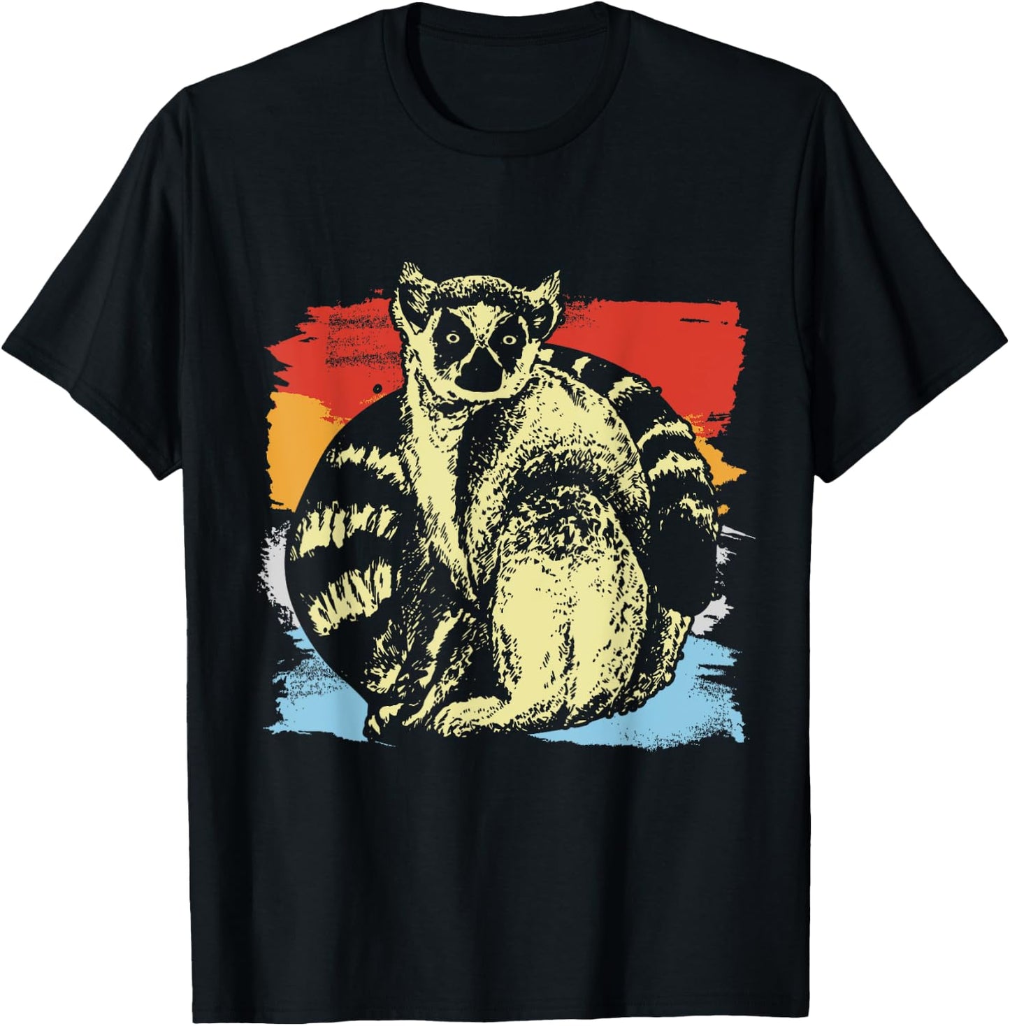 Retro Lemur T-Shirt - T-Shirt | Black