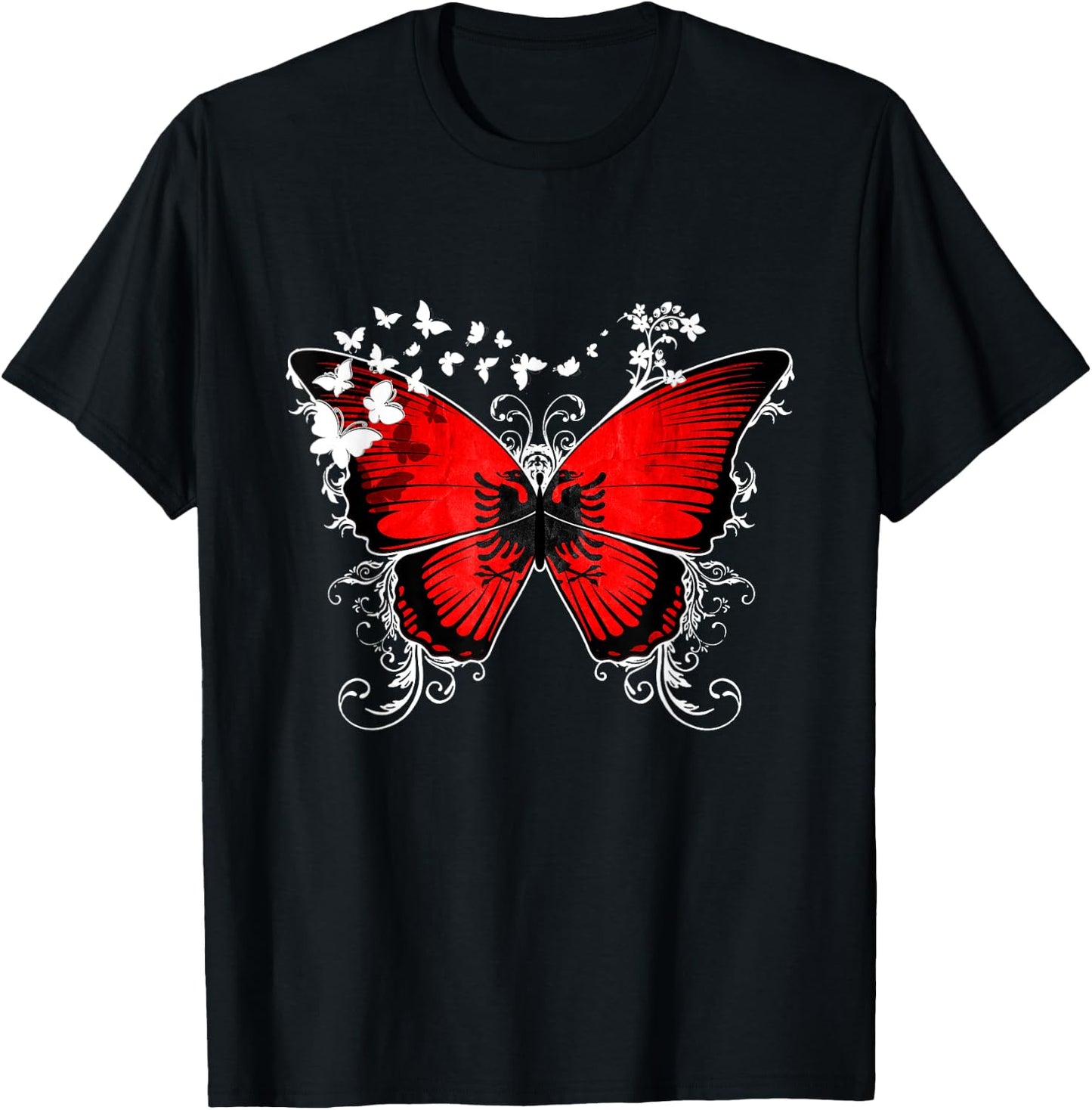 Albania Flag Shirt Albanian Pride Heritage DNA Roots Gift T-Shirt - T-Shirt | Black