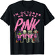 October We Wear Pink Witch Skeleton Halloween Breast Cancer T-Shirt - T-Shirt | Black