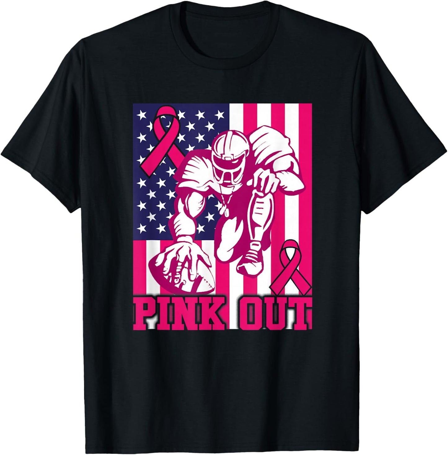 Pink Out Football Breast Cancer Awareness Toddler Boys Kids T-Shirt - T-Shirt | Black