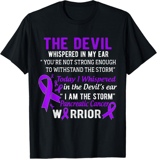I am the Storm Pancreatic Cancer Warrior T-Shirt - T-Shirt | Black