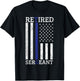 Retired Sergeant Police Thin Blue Line American Flag Women Men T-Shirt - T-Shirt | Black