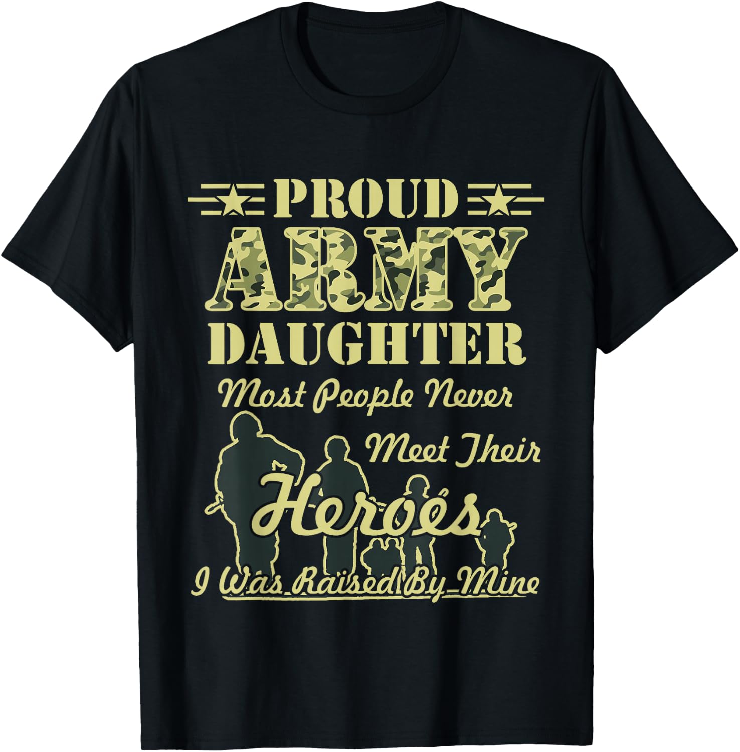 Proud Army Daughter T-Shirt - T-Shirt | Black