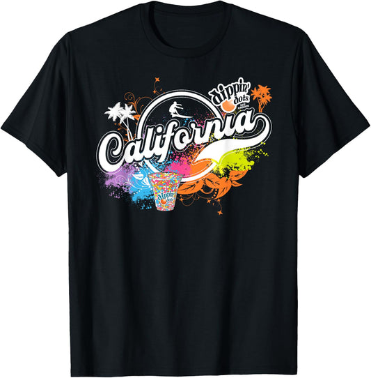 Vintage California Summer Surfing Dippin Dots Ice Cream T-Shirt - T-Shirt | Black