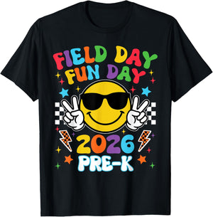 Pre-K Field Day Fun Day 2026 Teacher Boy Girl Kid T-Shirt - T-Shirt | Black