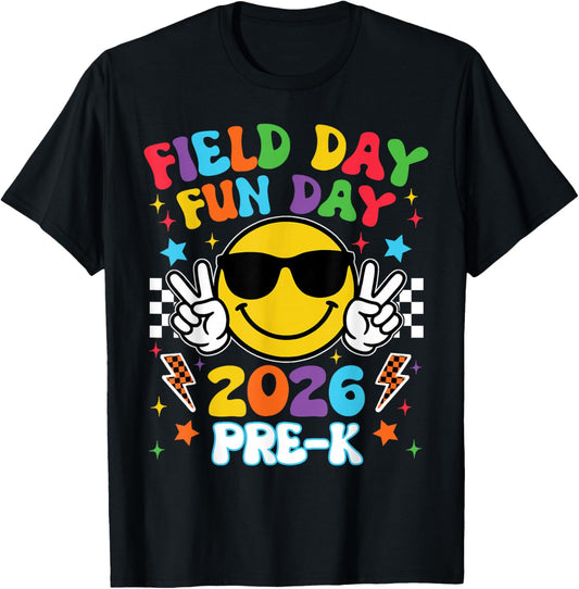 Pre-K Field Day Fun Day 2026 Teacher Boy Girl Kid T-Shirt - T-Shirt | Black