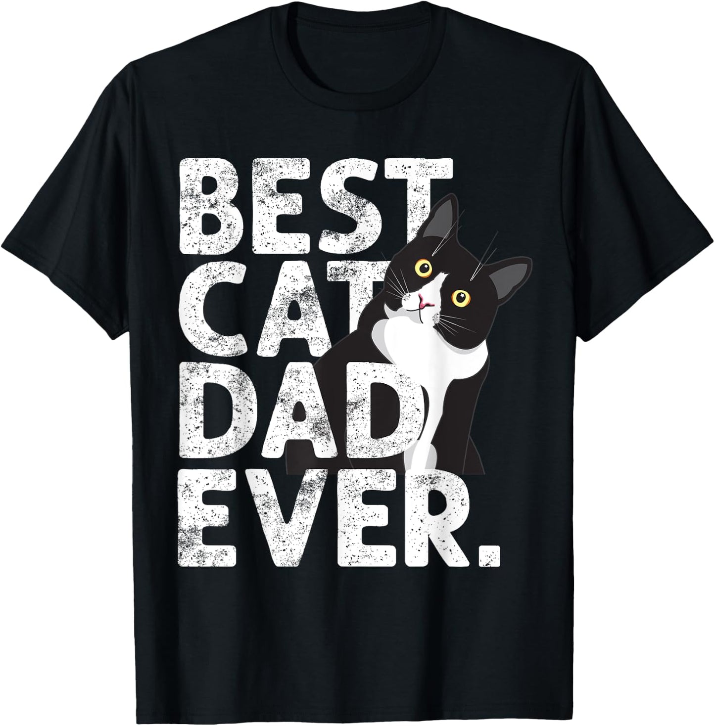 Funny Tuxedo Cat Daddy Father Gift Best Cat Dad Ever Women T-Shirt - T-Shirt | Black