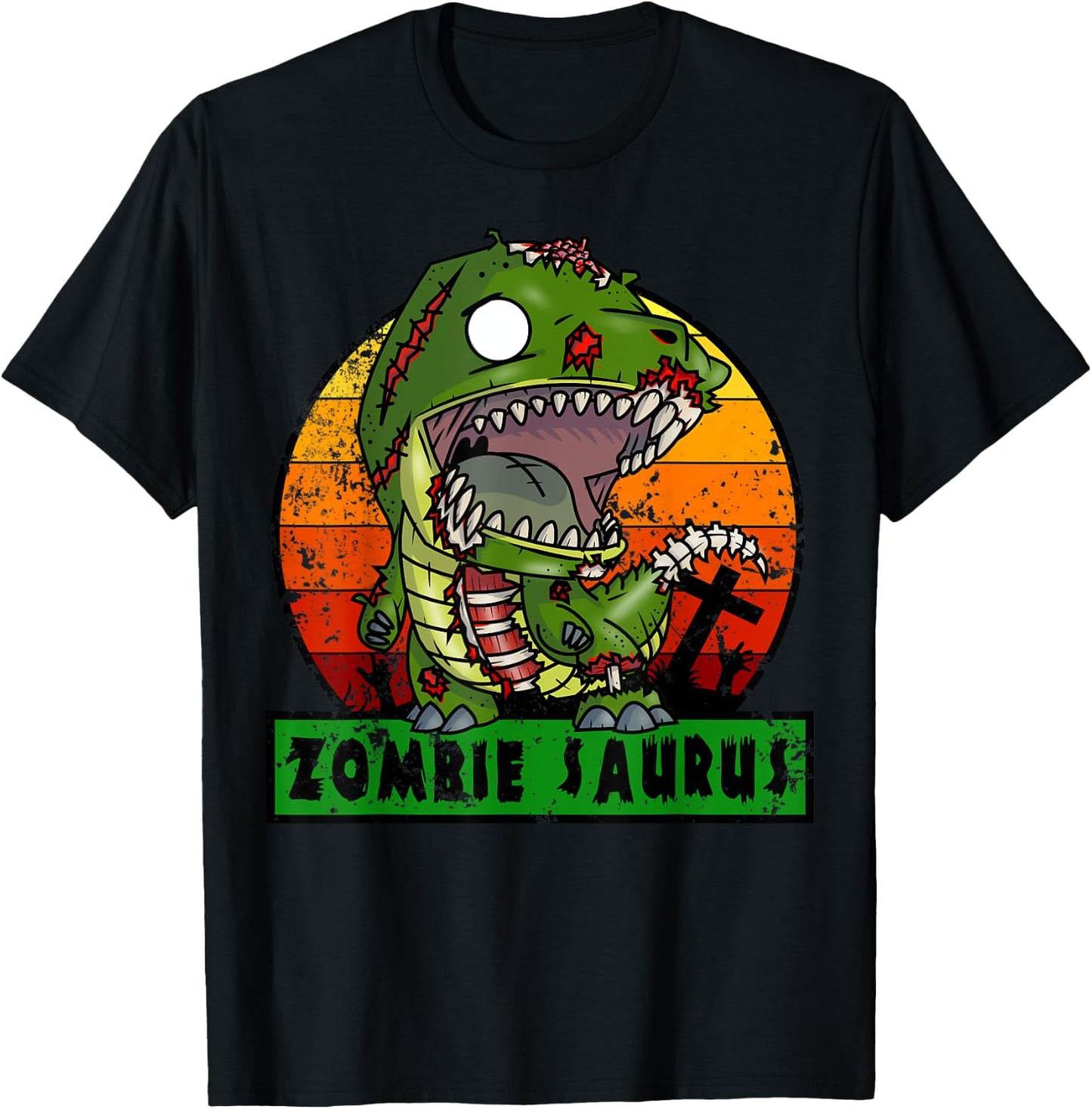 Zombie Saurus Zombiesaurus Dinosaur Halloween Costume Boys T-Shirt - T-Shirt | Black