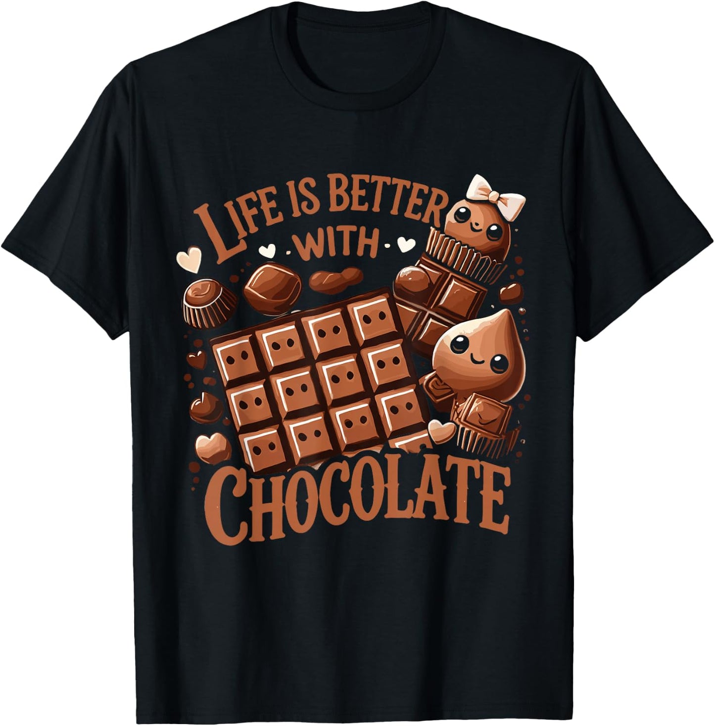 Life Is Better With Chocolate T-Shirt - T-Shirt | Black