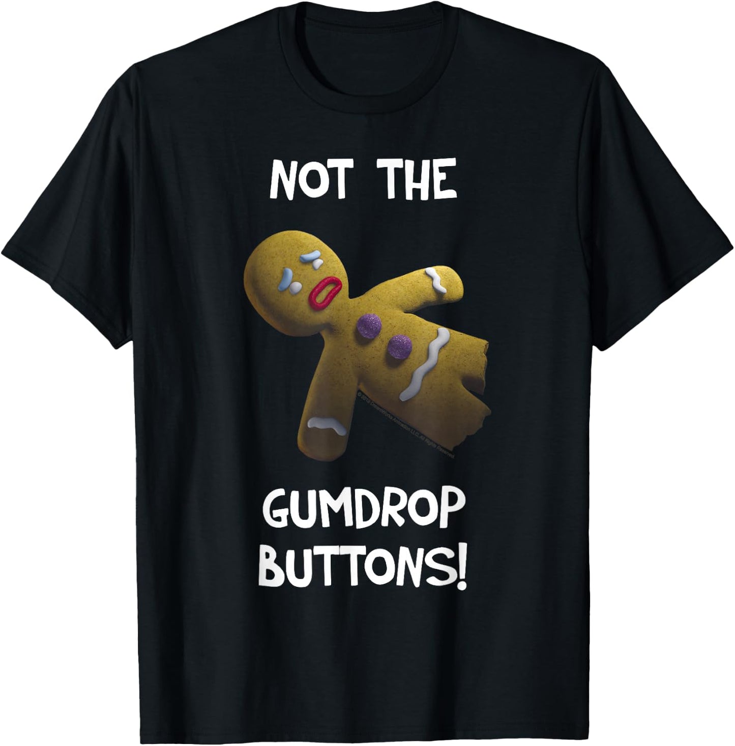Shrek Gingerbread Man Not The Gumdrop Buttons T-Shirt - T-Shirt | Black