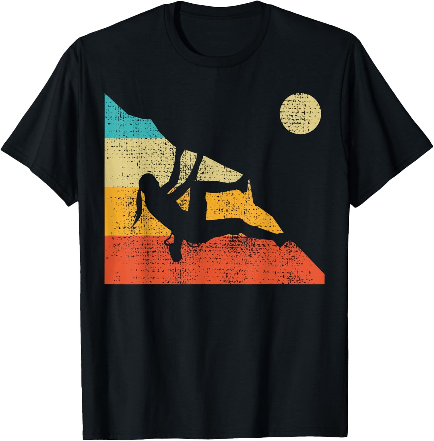 Climbing Bouldering Mountain Free Speed Girl Vintage T-Shirt - T-Shirt | Black