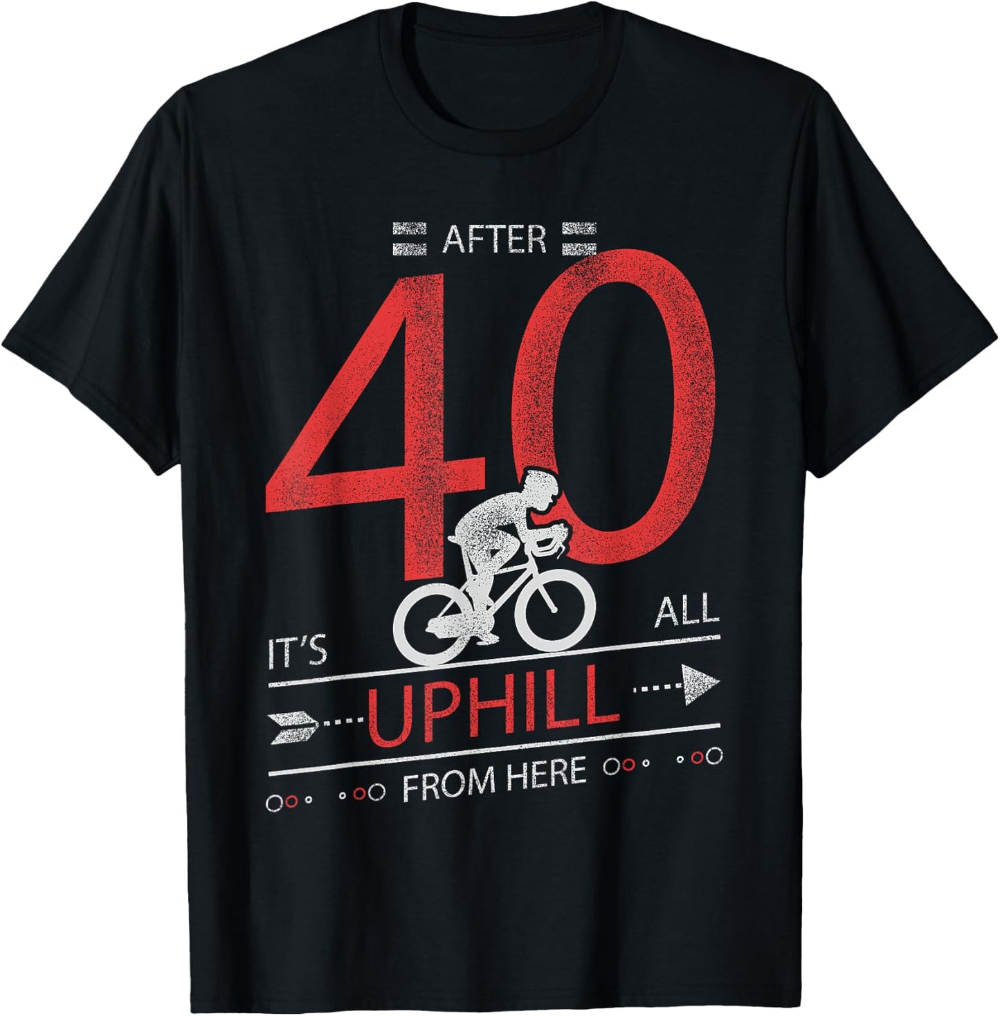 Funny Cyclist Gift T Shirt 40 years old 40th Birthday T-Shirt - T-Shirt | Black