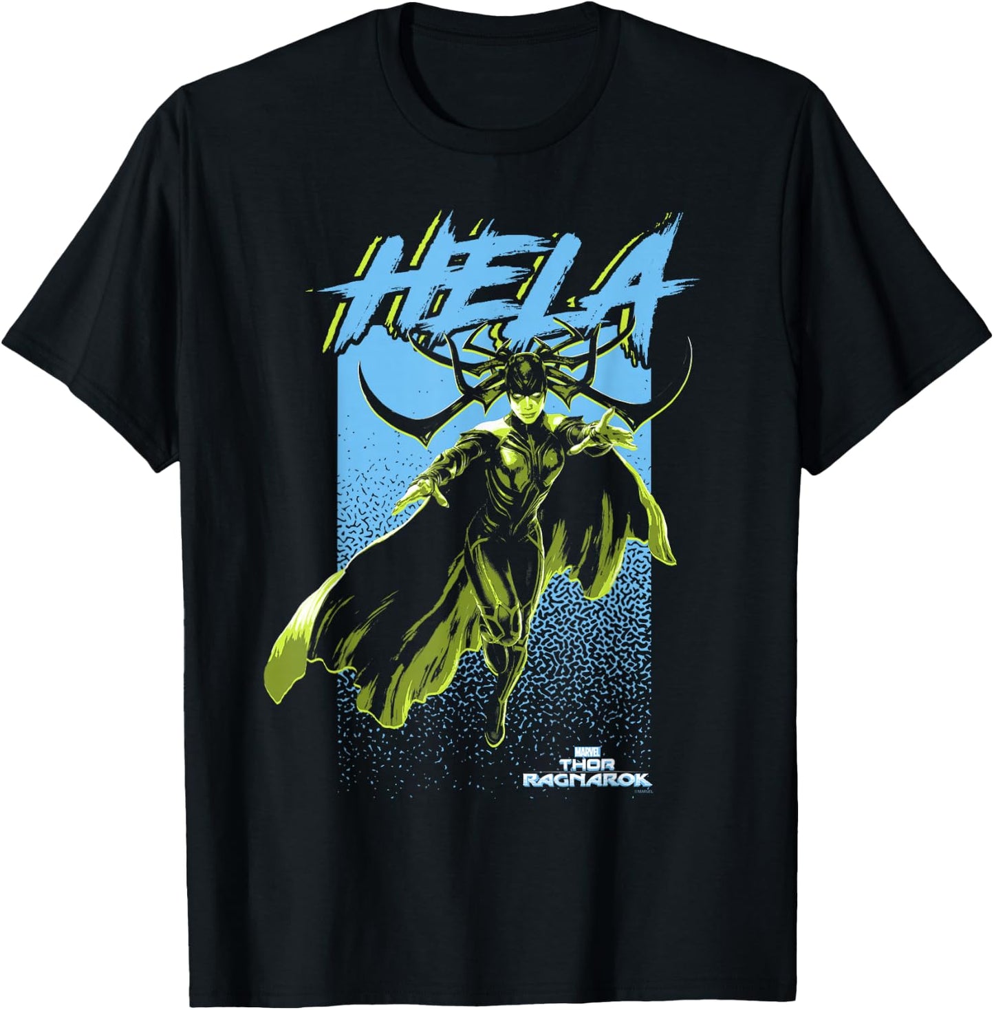 Marvel Thor Ragnarok Hela Retro Color Pop Graphic T-Shirt - T-Shirt | Black
