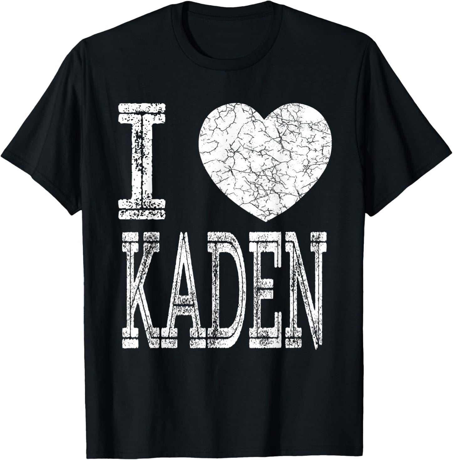 I Love Kaden Valentine Boyfriend Son Boy Heart Husband Name T-Shirt - T-Shirt | Black