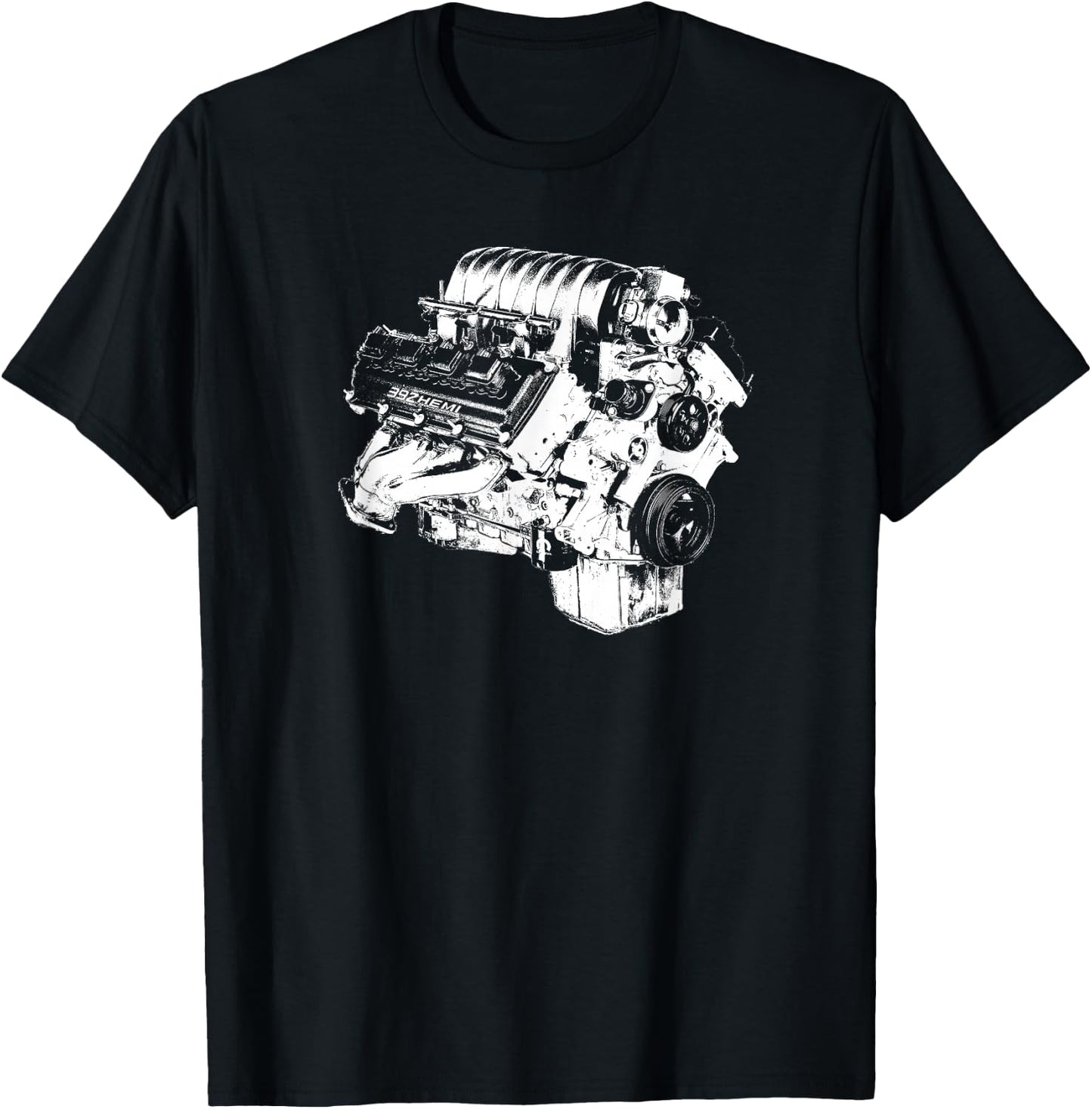 392 Hemi Head V8 Engine Silhouette T-Shirt - T-Shirt | Black