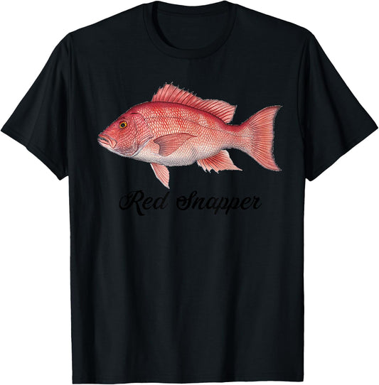 Red Snapper Shirt - Red Snapper Fishing Shirt T-Shirt - T-Shirt | Black