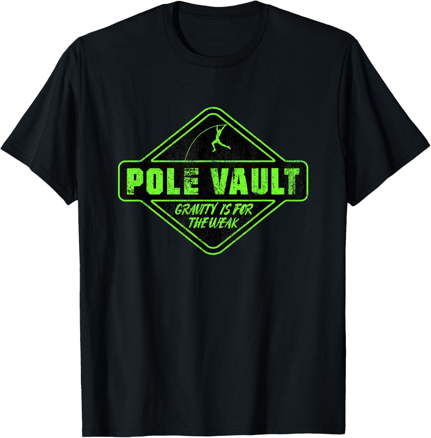 Pole Vault - Distressed Vintage Look Pole Vaulting T-Shirt - T-Shirt | Black