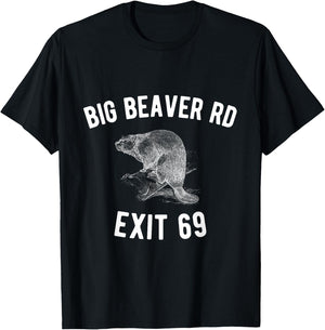 Detroit Shirt | Big Beaver Exit 69 T-Shirt - T-Shirt | Black