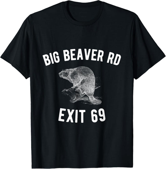 Detroit Shirt | Big Beaver Exit 69 T-Shirt - T-Shirt | Black