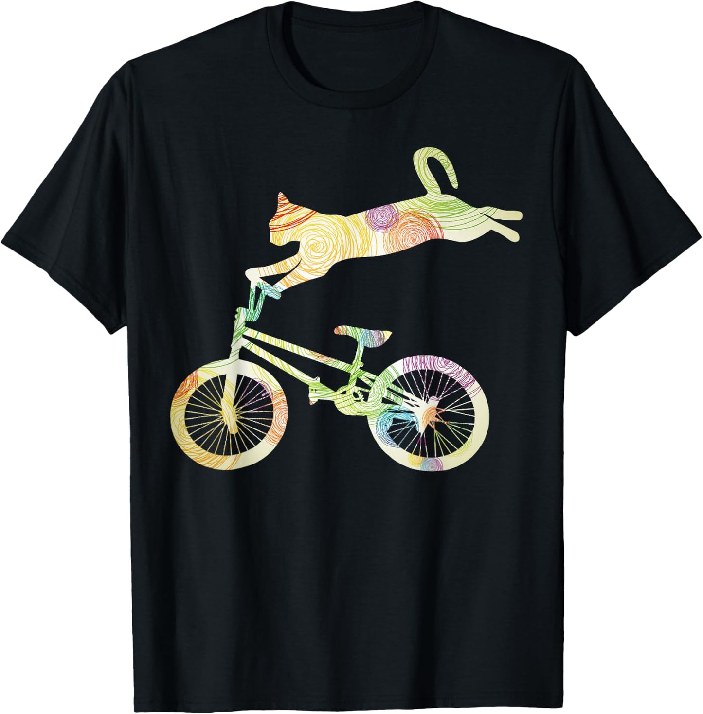 Cat Bike Cycling Bicycle - Your Gift Collection Women Girls Kids T-Shirt - T-Shirt | Black