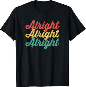 Alright Retro 70's Distressed Vintage Classic Seventies T-Shirt - T-Shirt | Black