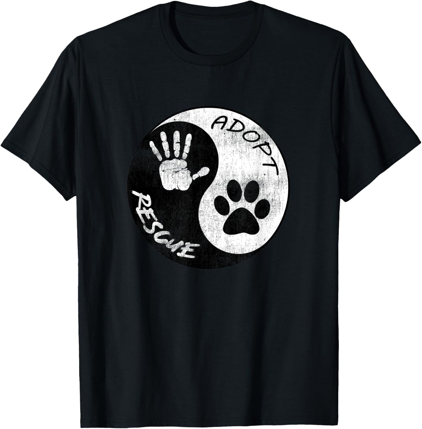 Adopt and Rescue Animal for Animal Foster & Shelters T-Shirt - T-Shirt | Black