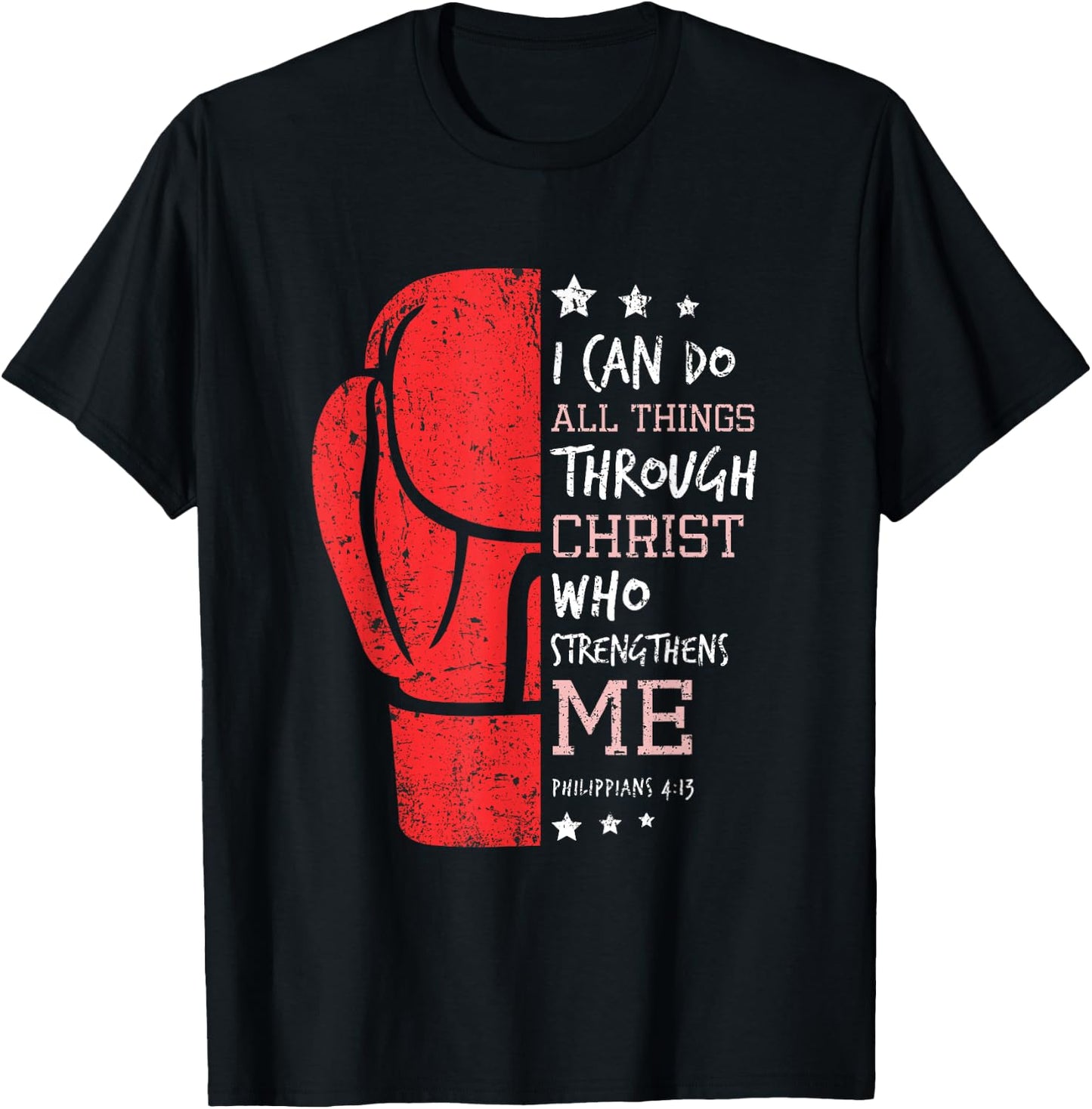 Philippians 4 13 I Can Do All Things Christian Boxing T-Shirt - T-Shirt | Black