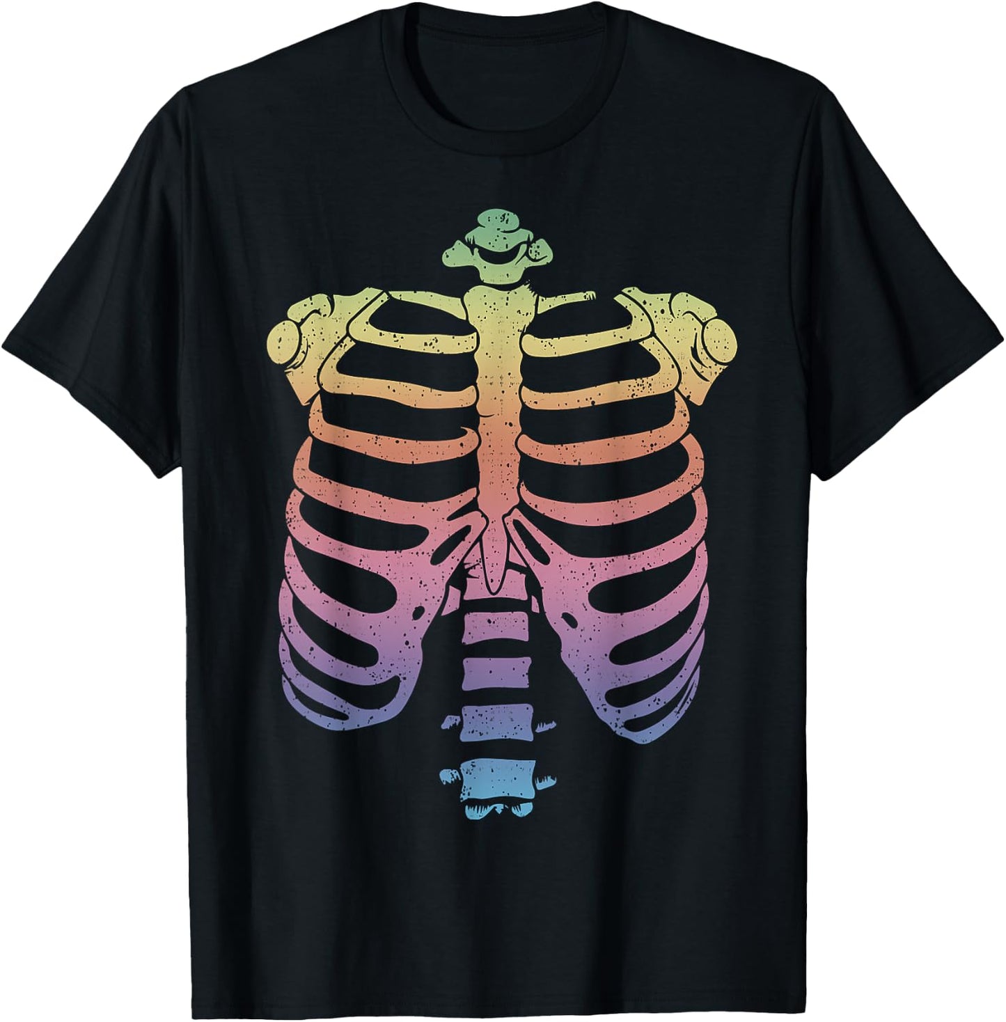 Halloween Skeleton Rib Cage Zombie Costume Shirt T-Shirt - T-Shirt | Black