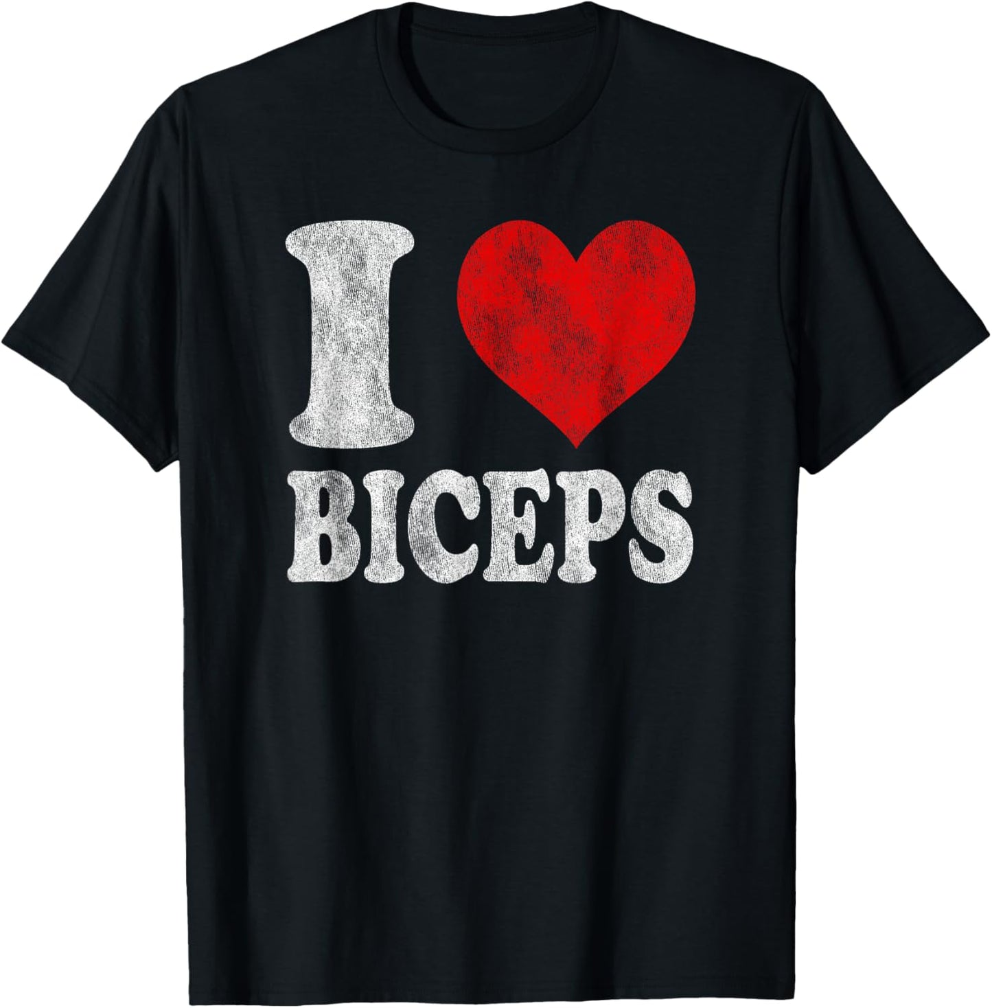 I Love Biceps Vintage T-Shirt - T-Shirt | Black