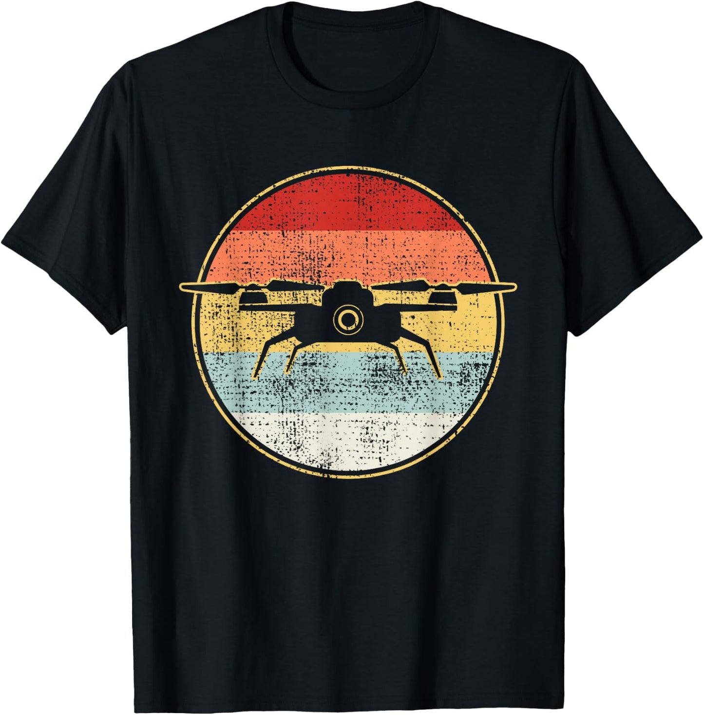 Vintage Drone Retro Gift T-Shirt - T-Shirt | Black