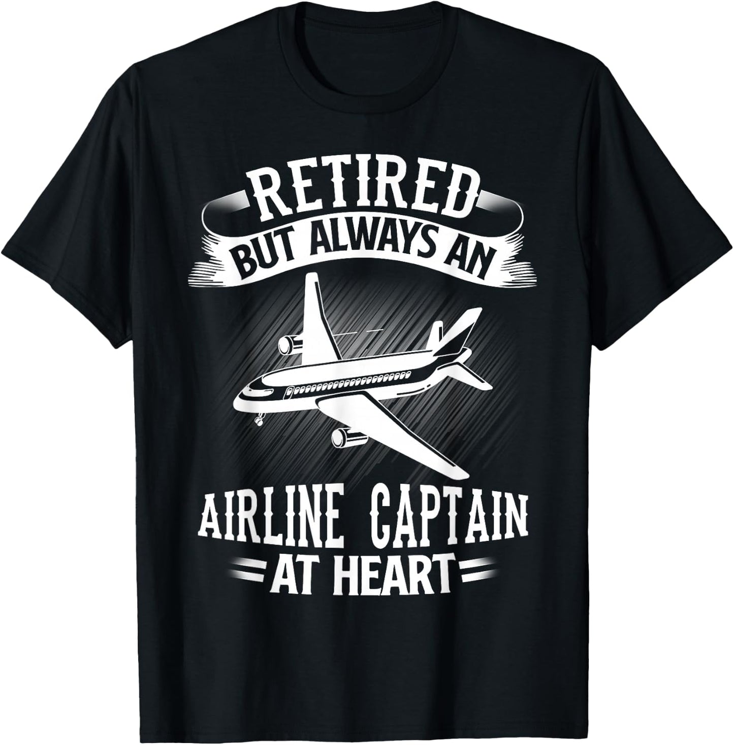 Retired Airline Captain Shirt Pilot Retirement Gift T-Shirt - T-Shirt | Black