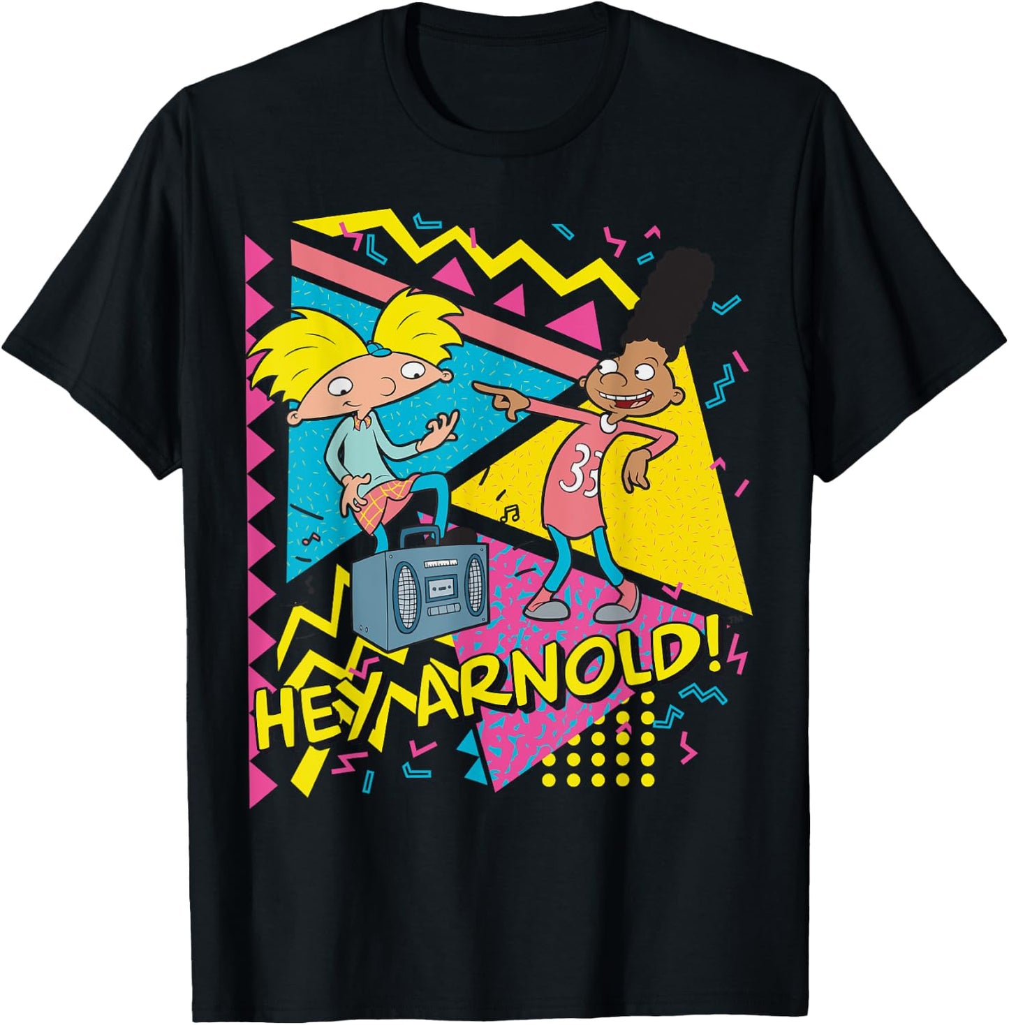 Hey Arnold! 90's Party Poster T-Shirt - T-Shirt | Black