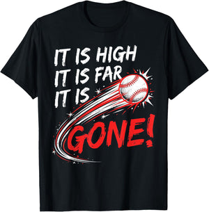 It is High It is Far It is Gone Baseball Funny Quote T-Shirt - T-Shirt | Black