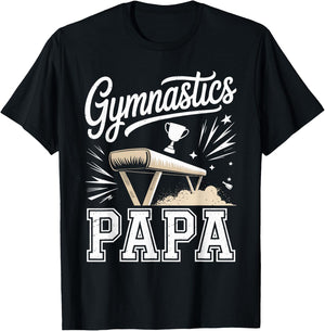 Proud Gymnastics Papa T-Shirt - T-Shirt | Black
