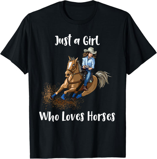 Just a Girl Who Loves Horses Western Riding Show T-Shirt - T-Shirt | Black