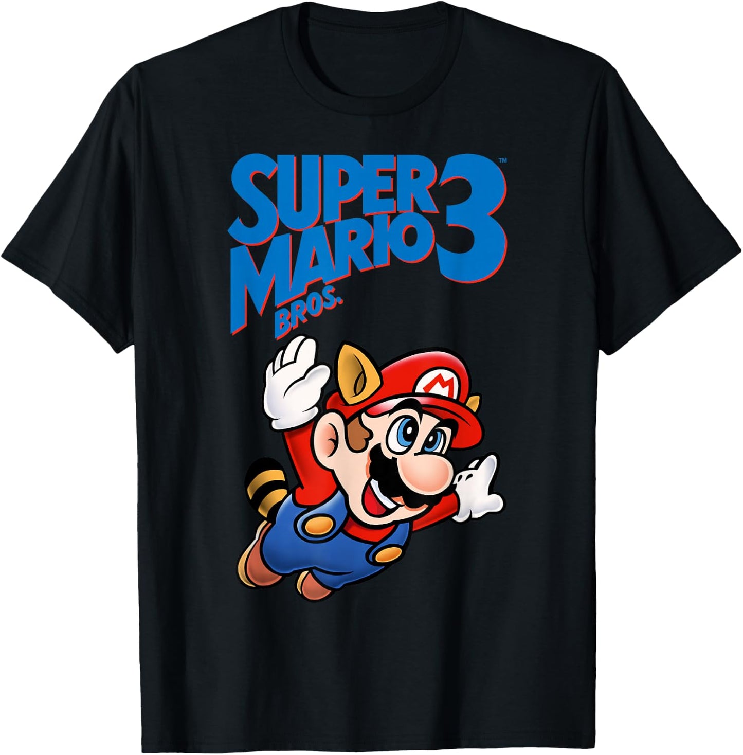Nintendo Super Mario 3 Flying Mario Poster T-Shirt - T-Shirt | Black