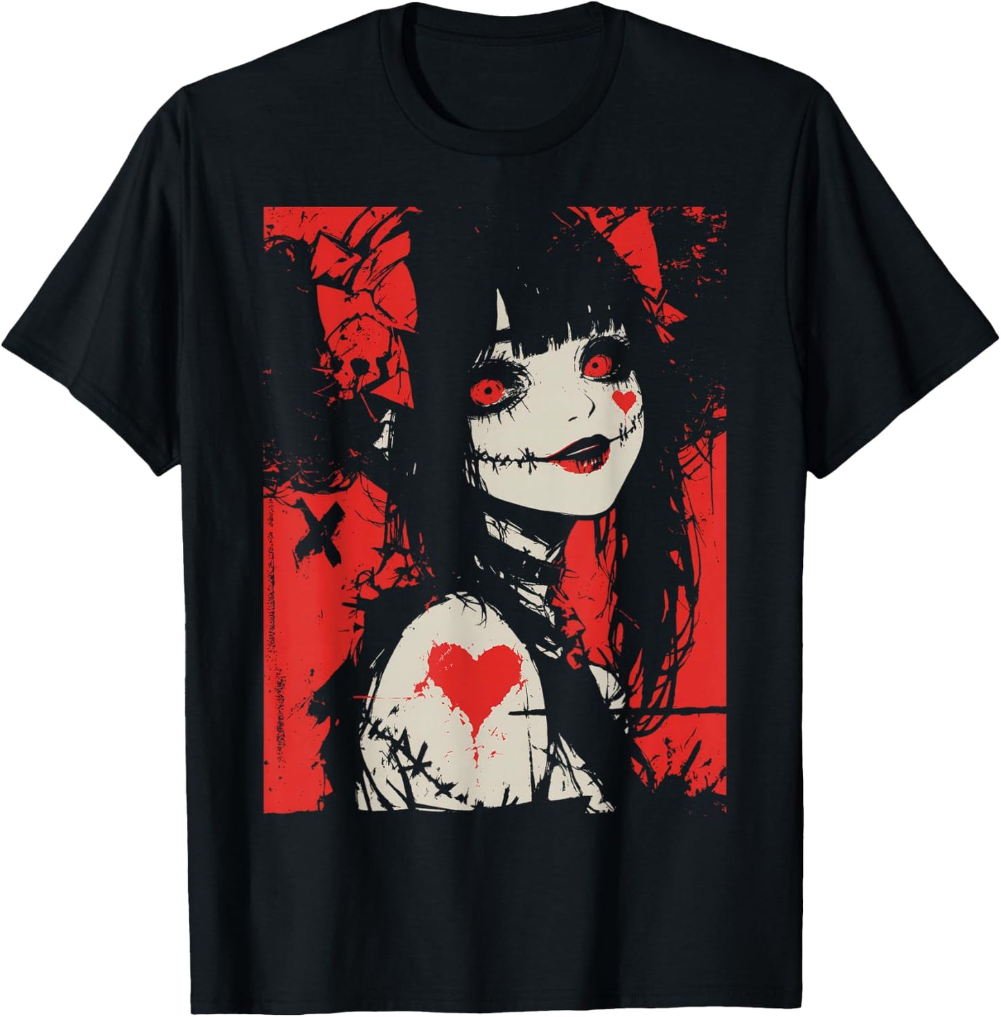 Horror Anime Manga | Japan Japanese Creepy Kawaii Goth T-Shirt - T-Shirt | Black