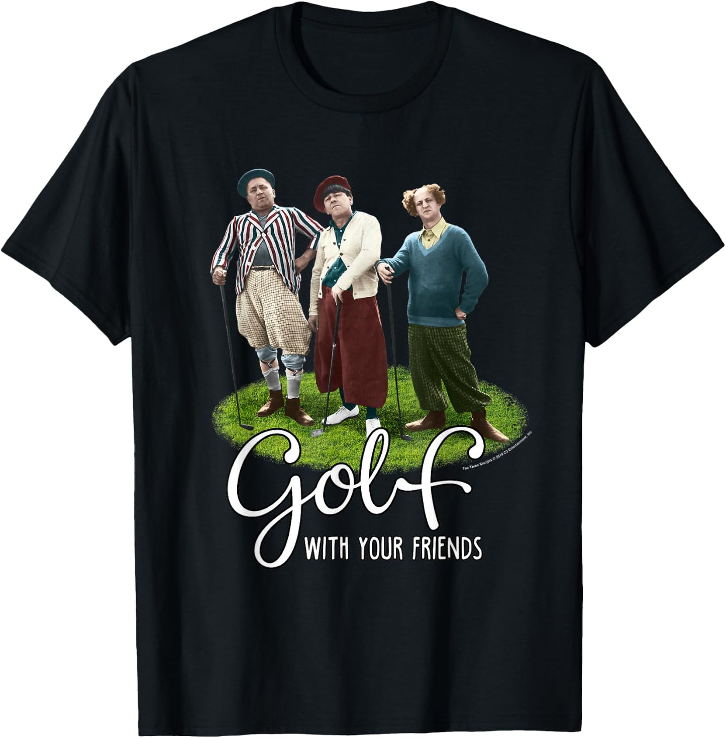 TTS- The Three Stooges Golf With Your Friends T-Shirt - T-Shirt | Black