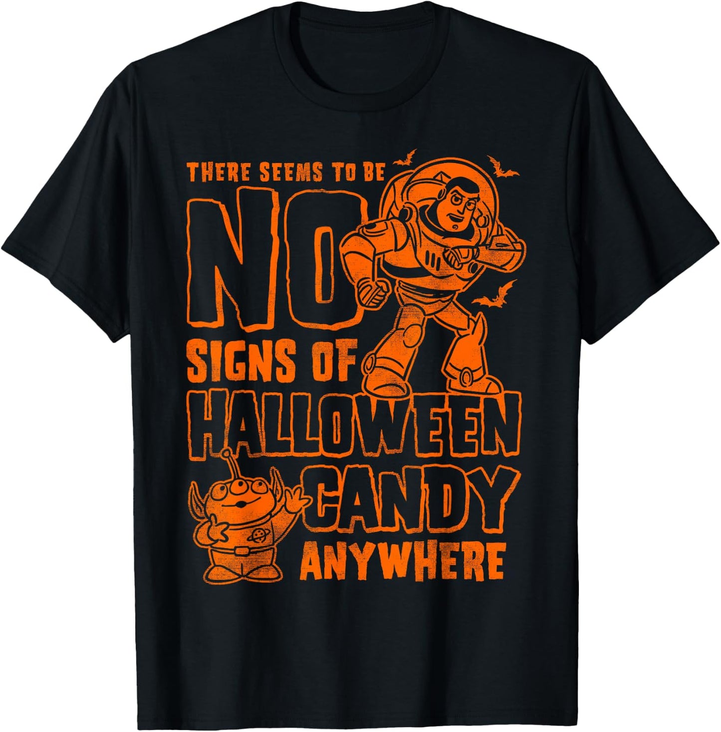 Disney Pixar Toy Story Buzz No Signs Of Halloween Candy T-Shirt - T-Shirt | Black