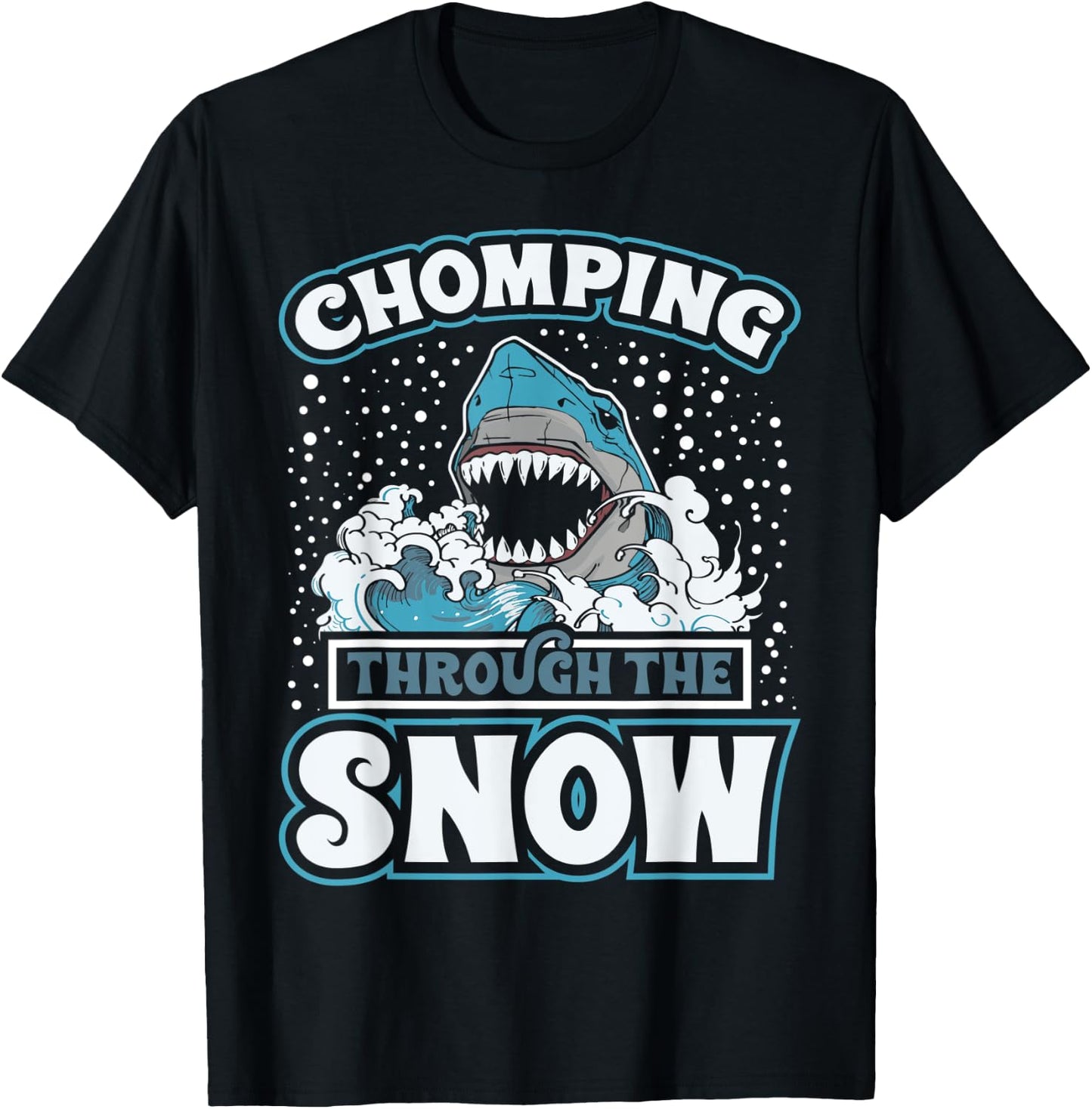 Shark Christmas Clothing Through The Snow Funny Sharkmas T-Shirt - T-Shirt | Black