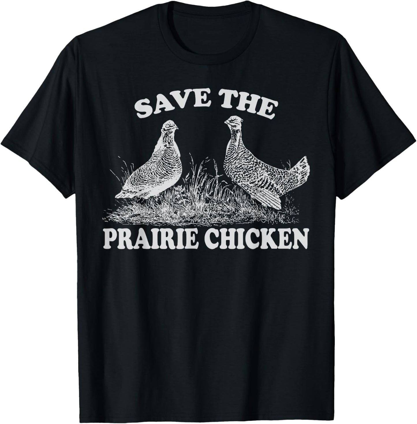 Save the Prairie Chicken Vintage Conservation T-Shirt - T-Shirt | Black