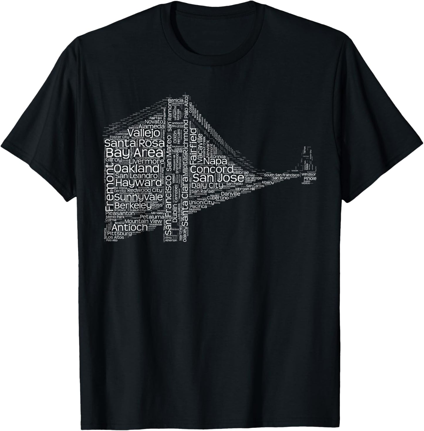 Cities of the Bay Area T-Shirt - T-Shirt | Black