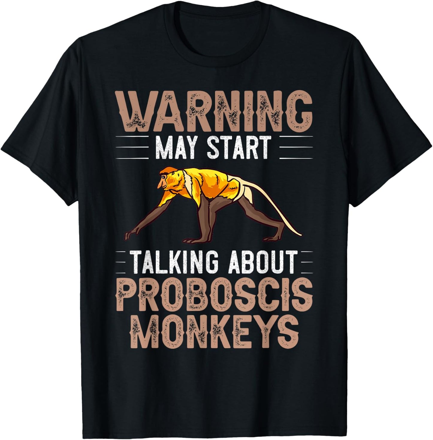 Proboscis Monkey Funny Asian Cute Animals T-Shirt - T-Shirt | Black