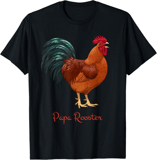 Rhode Island Red Chicken Papa Rooster Bird Lovers T-Shirt - T-Shirt | Black