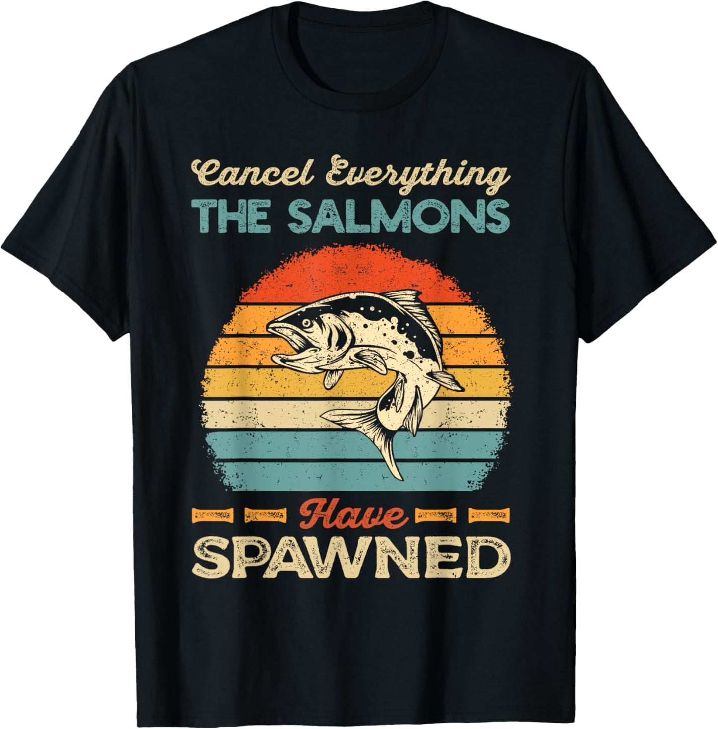 Fishing Salmon Spawning Angling Smolt Fish Salmonidae Hobby T-Shirt - T-Shirt | Black